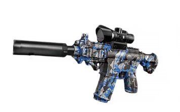 Іграшковий автомат на акумуляторі Орбіган M 416 стріляє орбізами з глушником і підсвічуванням 48 см Синій 41202 фото