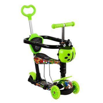 Триколісний дитячий самокат 5 в 1 з батьківською ручкою та бампером Best Scooter Зелений 26896 фото