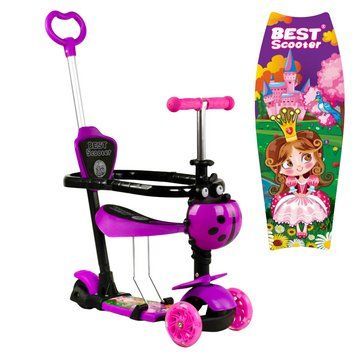 Трехколесный самокат для девочки Best Scooter 5 в 1 Принцесса 22201 фото