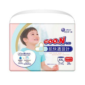 Японські підгузки-трусики Goo.N Plus Для Дітей BigBig XXL 13-25 кг унісекс, 28 шт. 28014 фото