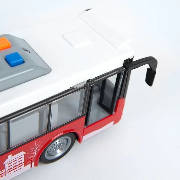 Детская инерционная игрушка автобус с подсветкой и звуковыми эффектами City Bus Красный 44127 фото