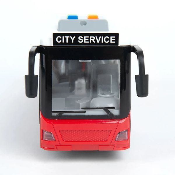 Детская инерционная игрушка автобус с подсветкой и звуковыми эффектами City Bus Красный 44127 фото