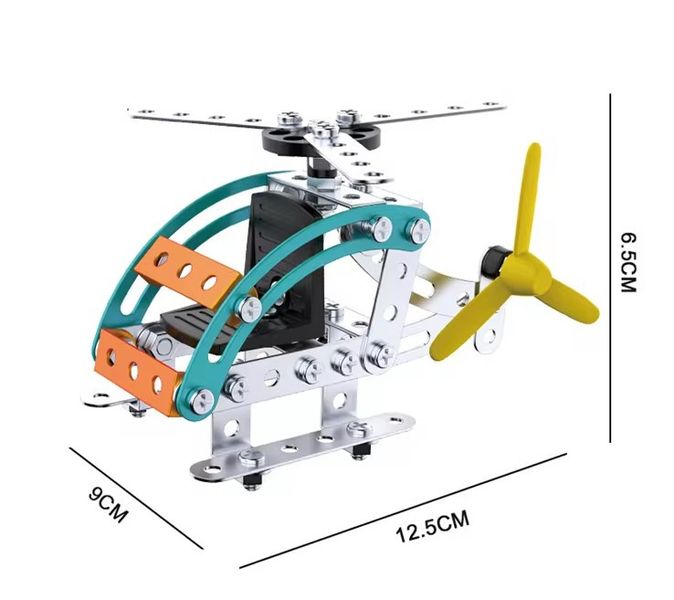Металевий конструктор для дітей із викруткою Вертоліт 99 деталей 34456 фото