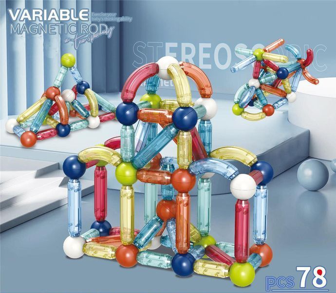 Магнитный конструктор Variable Magnetic Rod 78 деталей 38104 фото