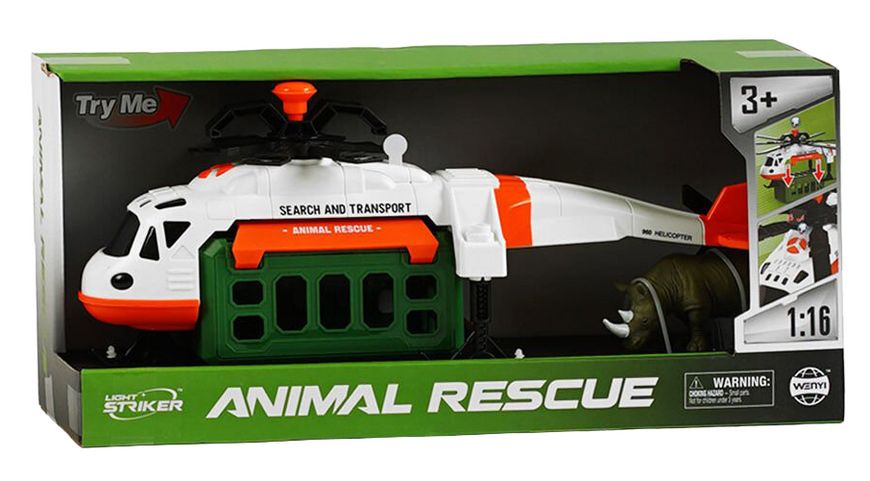 Игрушечный транспортировочный вертолет на батарейках Animal Rescue Белый 32353 фото