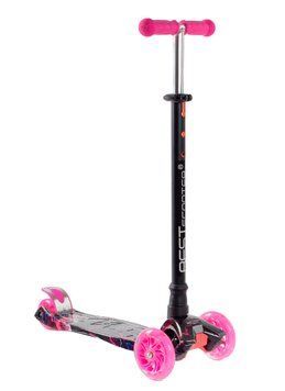 Трехколесный самокат со светящимися колесами Best Scooter Розовый Вид 1 26089 фото