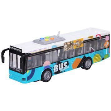 Детская инерционная игрушка автобус с подсветкой и звуковыми эффектами City Bus Бирюзовый 44128 фото