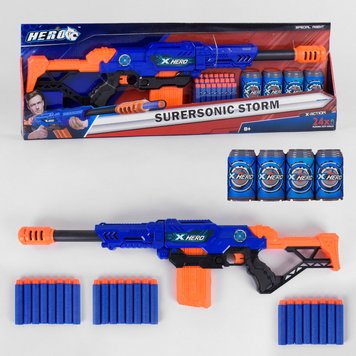 Автомат Blaze storm (Nerf / Нерф) BT 8058 (синій) з мішенню і обоймою для боєприпасів 3-2366 фото