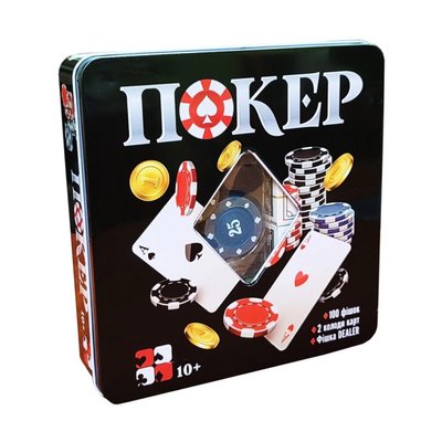 Настільна гра Покерний набір 100 фішок 2 колоди карт 28859 фото