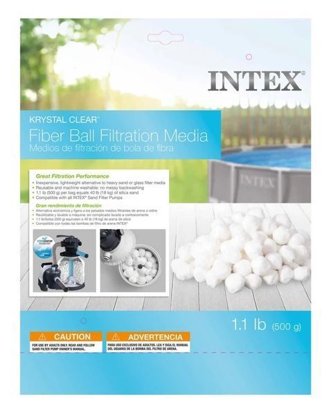 Наповнювач для піщаних фільтрів Intex Інтекс Фільтрувальні кульки Fiber Ball 500 г. 43072 фото