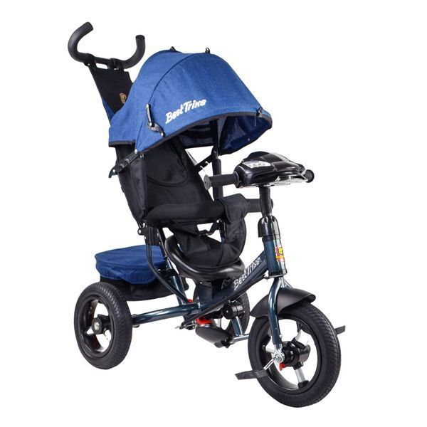 Трехколесный велосипед с родительской ручкой и пультом от 18 месяцев Best Trike Синий Вид 2 22298 фото