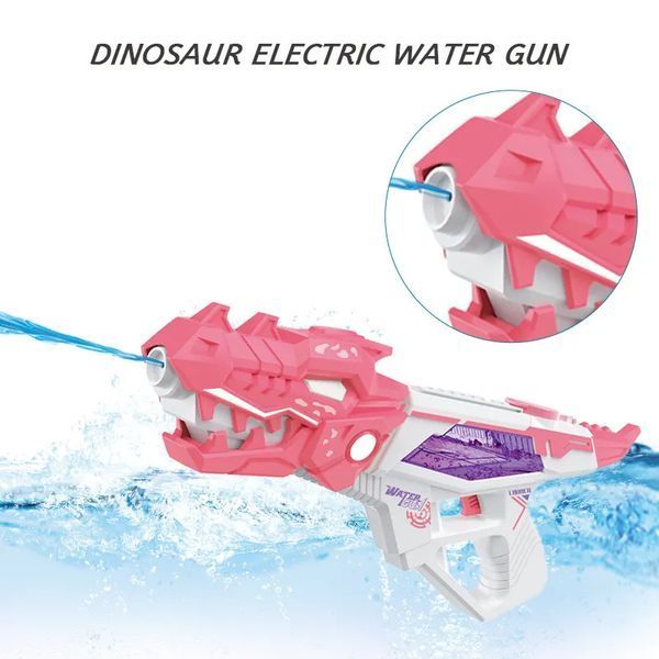 Водный пистолет на аккумуляторе Water Gun Динозавр Розовый 40 см 39799 фото