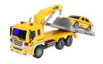 Машинка спецтехніка Евакуатор з машинкою таксі Wrecker Truck Жовтий 30701 фото