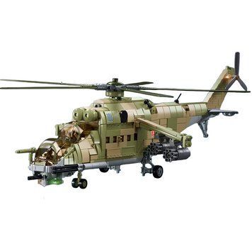 Конструктор военный вертолет МИ-24S SLUBAN 893 детали 31192 фото