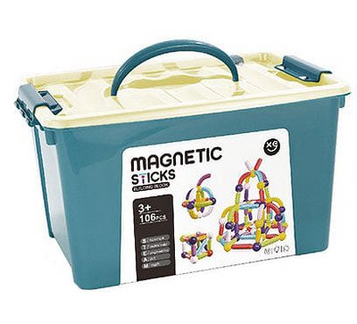 Магнітний конструктор у валізці Magnetic Sticks 106 деталей 34222 фото
