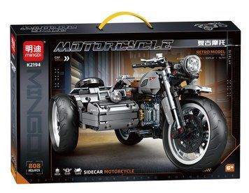 Конструктор Мотоцикл Спортбайк Ретро модель із коляскою Mingdi 808 деталей 43426 фото