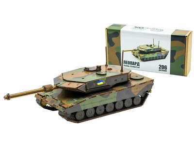 Дерев'яний конструктор 3d військовий Танк Леопард PuzzleOK 206 деталей 28868 фото