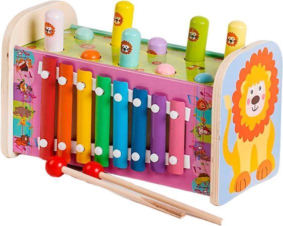 Детская деревянная игрушка стучалка Львенок 23835 фото