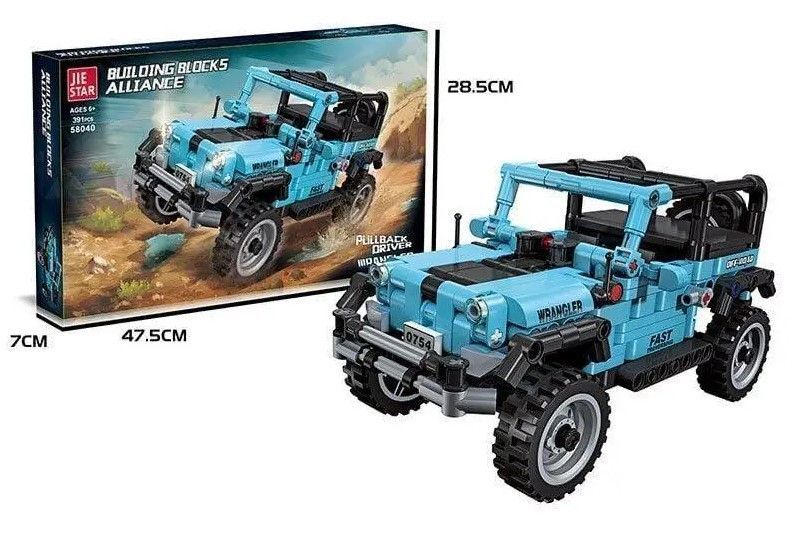 Конструктор машинка Джип Внедорожник Wrangler 391 деталь Синий 32650 фото