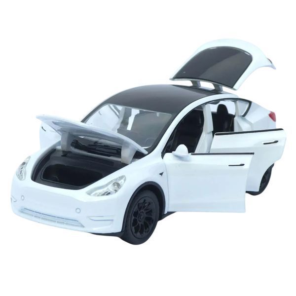 Металева машинка інерційна з ефектами Tesla Model Y Auto Expert Білий 44304 фото