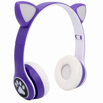 Дитячі бездротові навушники з котячими вушками Фіолетовий 22412 фото