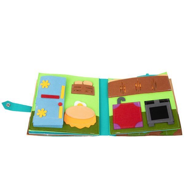 Дитяча розвиваюча книжка з фетру Бізіборд Монтессорі Будиночок для хлопчика 20 х 20 см 41902 фото