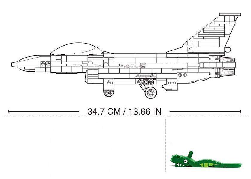 Конструктор военный самолет Истребитель F-16 Sluban Model Bricks 521 деталь 31580 фото