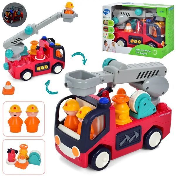 Розвиваюча музична іграшка Пожежна машина на батарейках Hola Toys 35440 фото