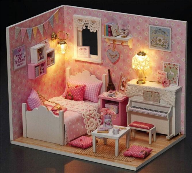 Румбокс 3d інтер'єрний конструктор DIY House Рожева кімната 33576 фото