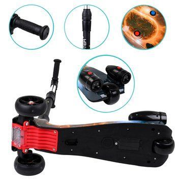 Складной трехколесный Самокат Best Scooter MAXI с турбиной дымом и музыкой Космос 22186 фото