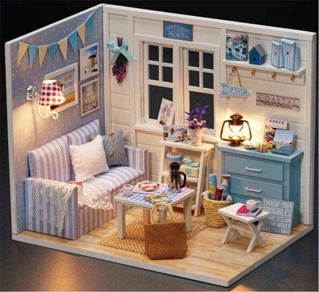 Румбокс 3d интерьерный конструктор DIY House Голубая комната 33577 фото