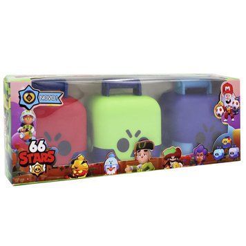 Фігурки Бравл Старс у валізці Brawl Stars 63 сезон 3 в 1 Червоний, Салатовий, Синій 23220 фото