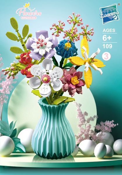Конструктор Квіти у вазі Flowers Building Block 792 деталі 36903 фото