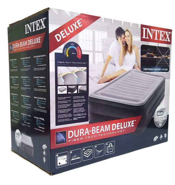 Двоспальне надувне Ліжко Інтекс з вбудованим насосом Intex Comfort Queen 203 х 152&nbsp;х 56&nbsp;см 33975 фото