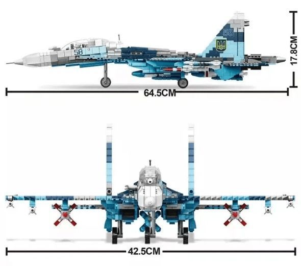 Конструктор військовий Винищувач СУ-27 Teko 2259 деталей 34079 фото