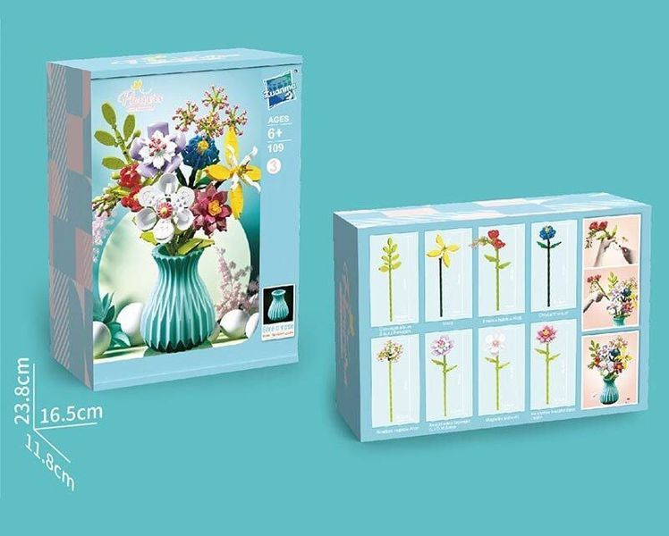 Конструктор Квіти у вазі Flowers Building Block 792 деталі 36903 фото