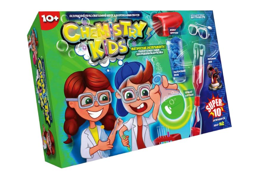 Набір для проведення дослідів "CHEMISTRY KIDS" Danko Toys Зелений 23855 фото