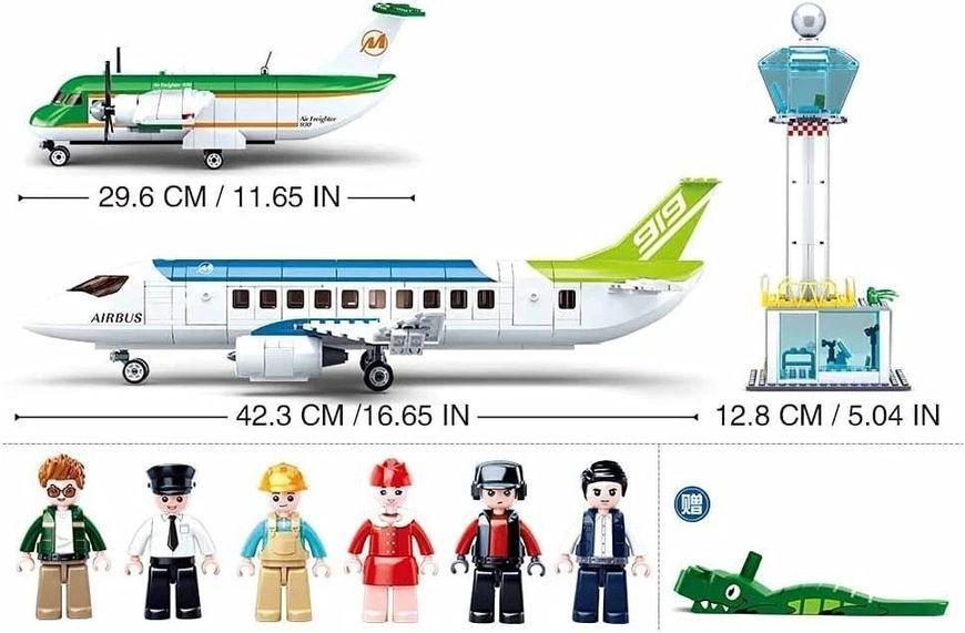 Детский конструктор Аэропорт Самолеты Аксессуары Фигурки Aviation Sluban 731 деталь 44438 фото