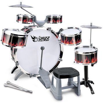 Детская Барабанная установка со стульчиком 5 Барабанов Тарелка Педаль Drum Set 43329 фото