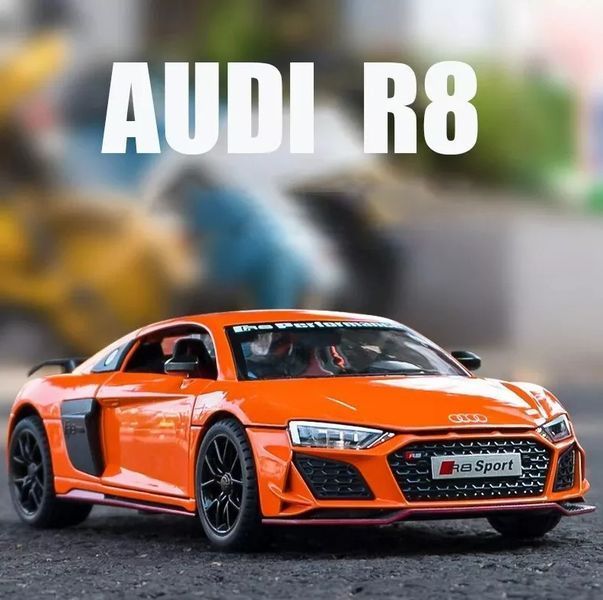 Машинка металева дитяча Audi R8 Auto Expert Жовтогарячий 35643 фото