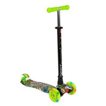 Триколісний самокат з колесами, що світяться Best Scooter Салатовий Вид 3 25848 фото