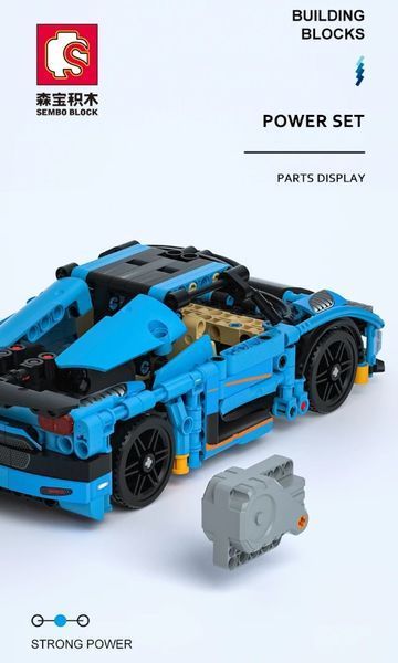 Конструктор машинка Спорткар Sportcar 527 деталей Синій 32656 фото