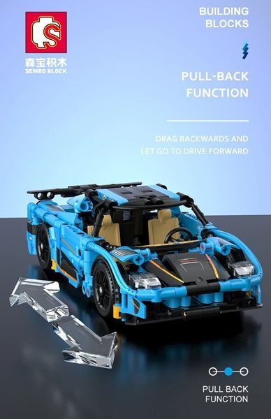 Конструктор машинка Спорткар Sportcar 527 деталей Синій 32656 фото