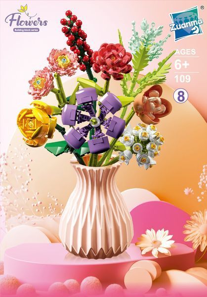 Конструктор Квіти у вазі Flowers Building Block 724 деталі 36907 фото