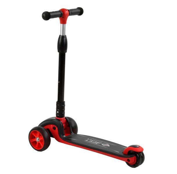 Самокат трехколесный со светящимися колесами Best Scooter Черный с красным Вид 3 25981 фото