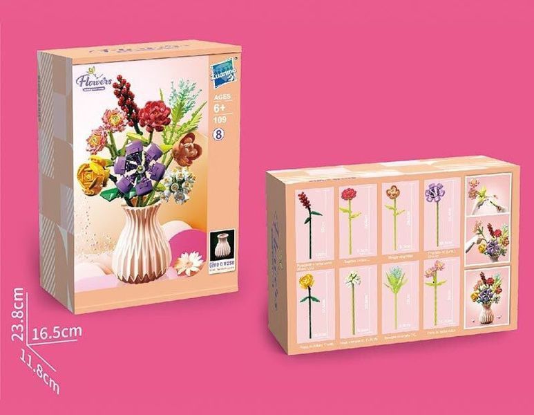 Конструктор Квіти у вазі Flowers Building Block 724 деталі 36907 фото