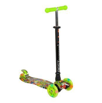 Трехколесный самокат со светящимися колесами Best Scooter Салатовый Вид 1 25863 фото