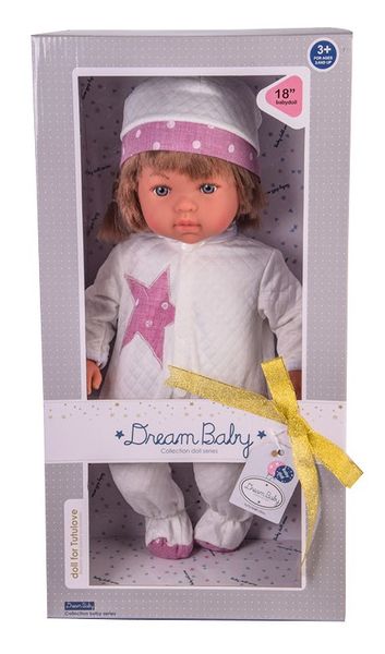 Лялька Пупс із м'яким тілом Dream Baby 46 см у комбінезоні 30407 фото