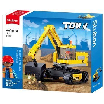 Конструктор машинка Строительная техника Экскаватор с фигуркой Town Sluban 152 детали 44443 фото
