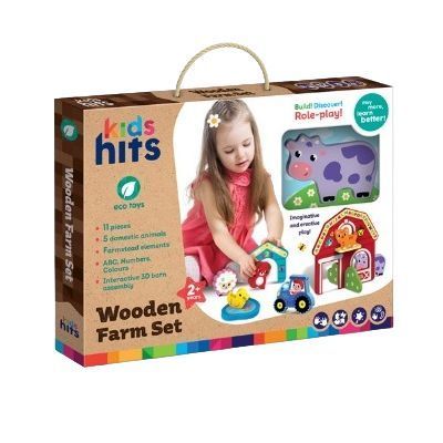 Дерев'яний ігровий набір для малюків Kids hits Ферма 11 деталей 35545 фото